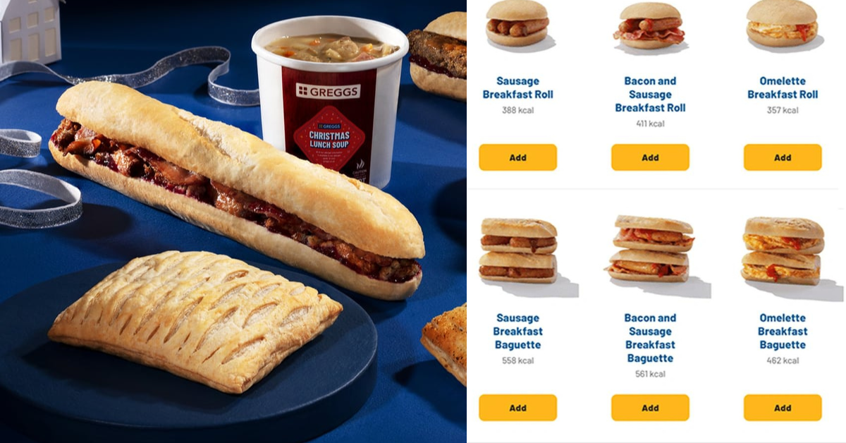 Greggs Menu